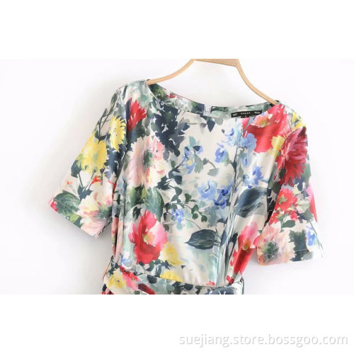 Womens Summer Newest Floral Print Long Dress